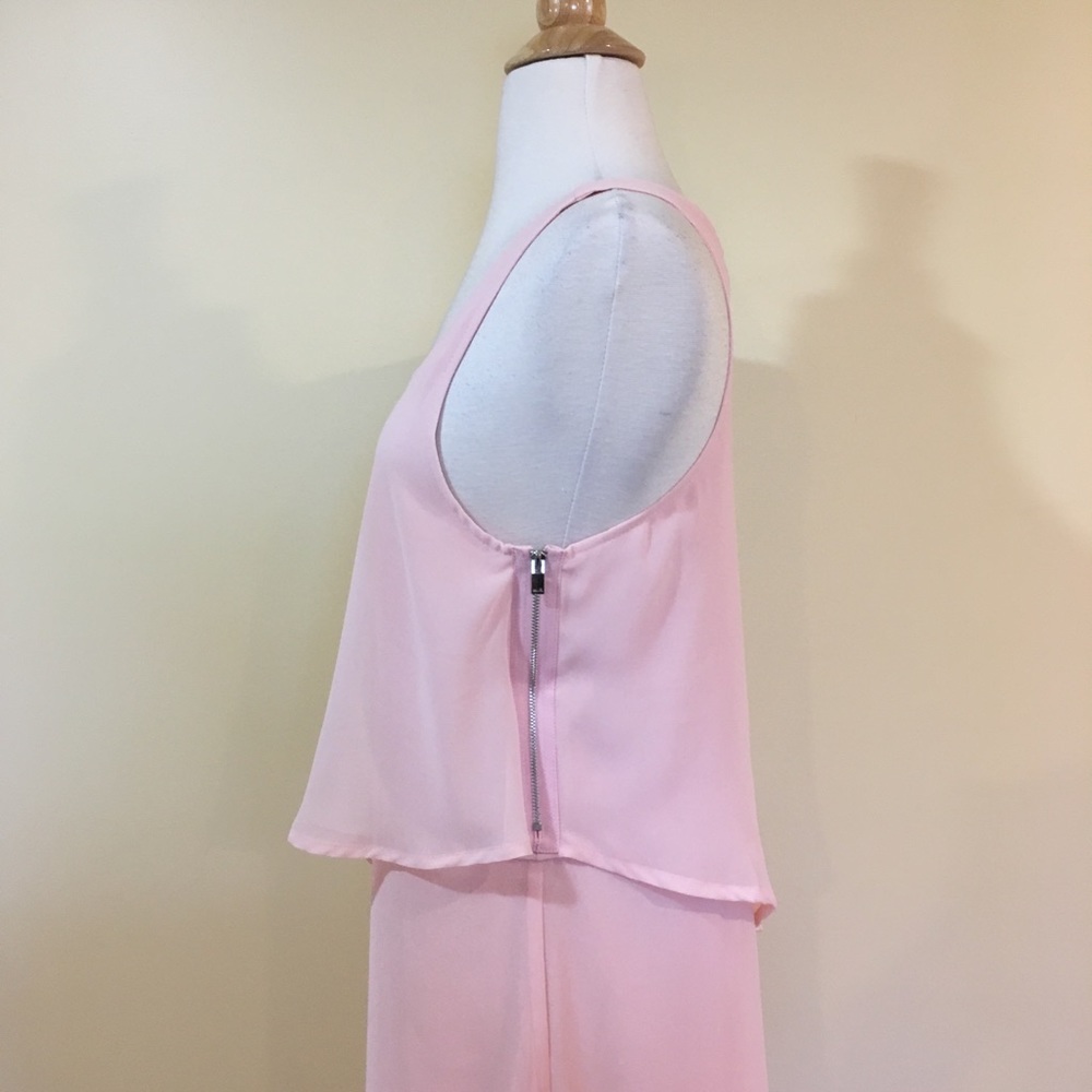 Blush Asymmetrical Ruffled Chiffon Mini Dress - Picture 7 of 8